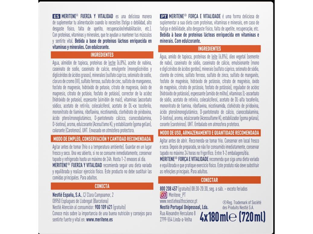 SUPLEMENTO MERITENE BAUNILHA RTD 4X180ML