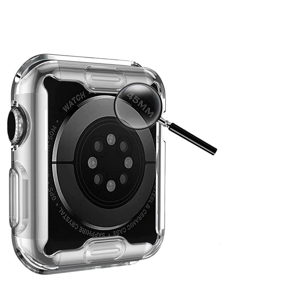 Apple Watch (45 mm) Gummi Bumper Case mit Displayschutz - Transparent