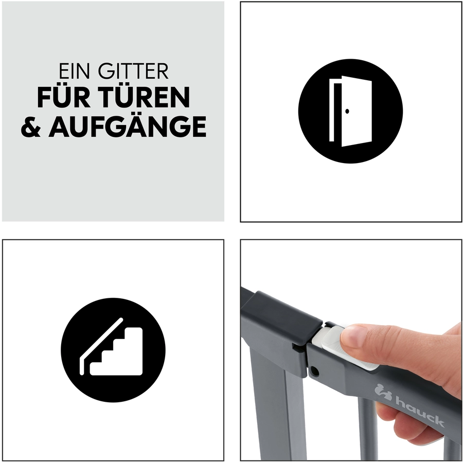 hauck Türschutzgitter Clear Step Autoclose 2 Dark grey