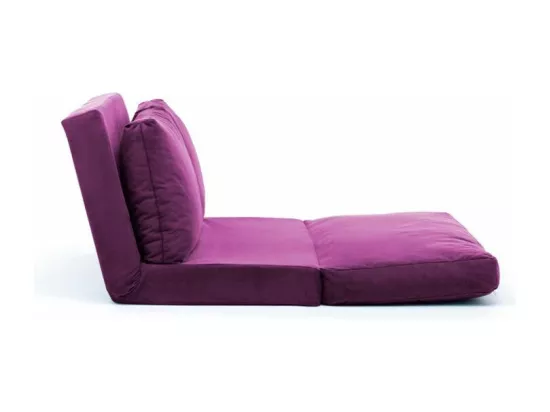 Fauteuil convertible multipositions velours Talya-Couleur Violet-2 places