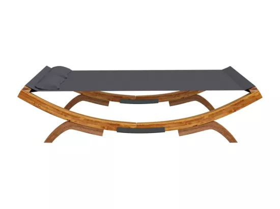 Lit de repos extérieur 165x188,5x46 cm Bois courbé Anthracite