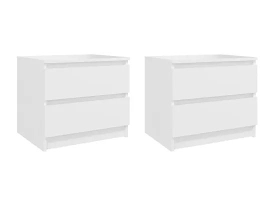 Tables de chevet 2 pièces Blanc 50x39x43,5 cm Aggloméré