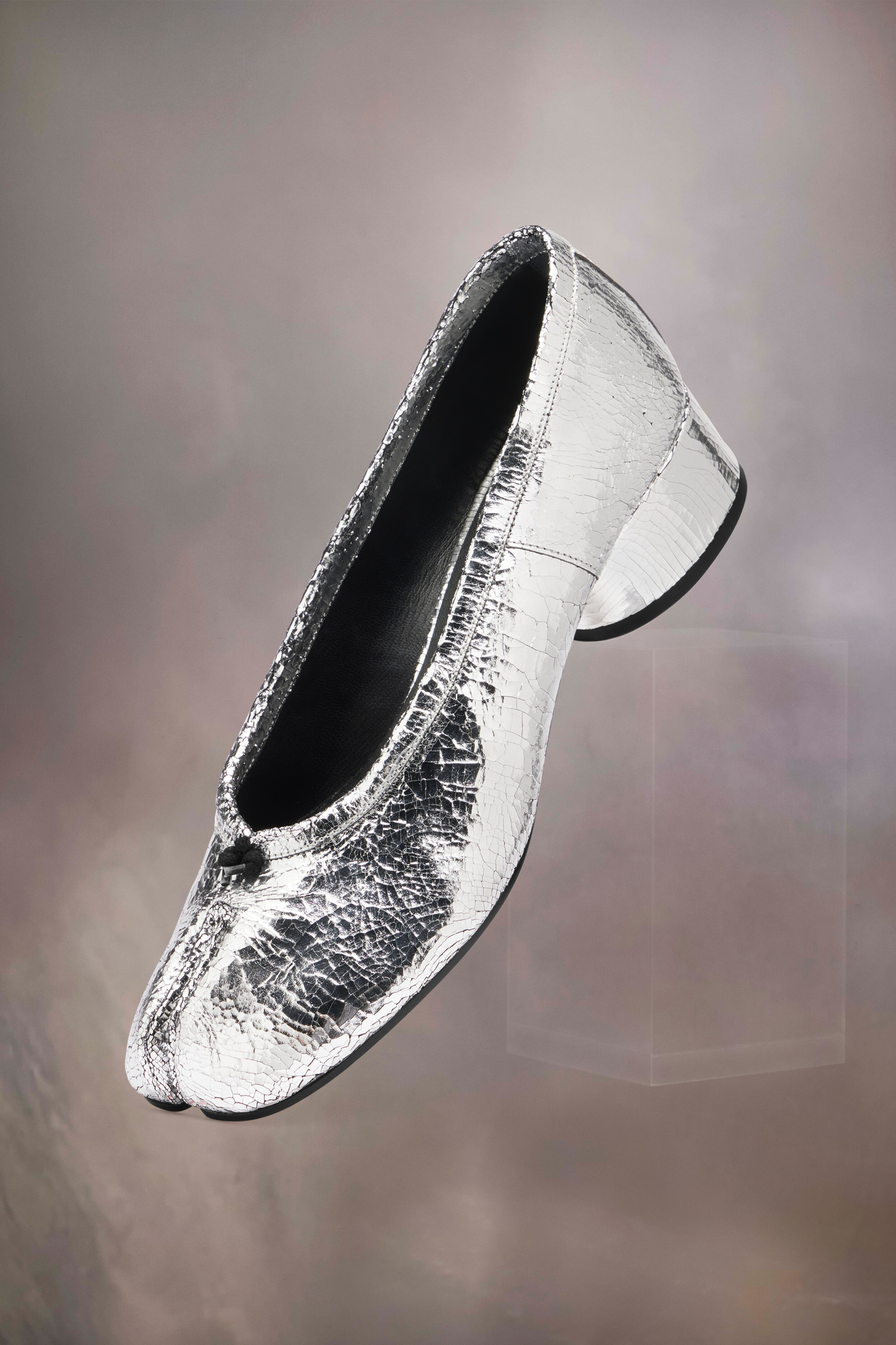 Nouvelles ballerines Tabi broken mirror Argenté