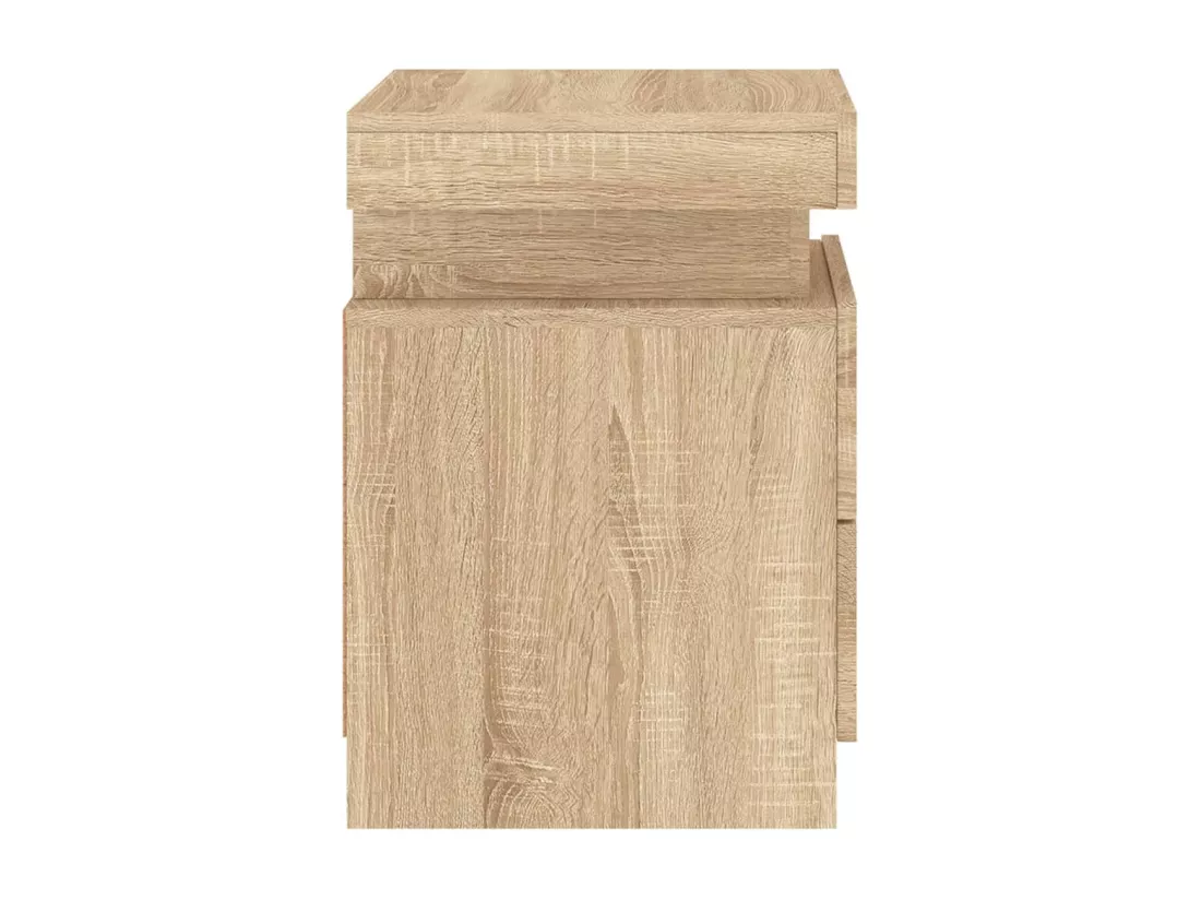 Table de chevet avec lumières LED chêne sonoma 35x39x55 cm