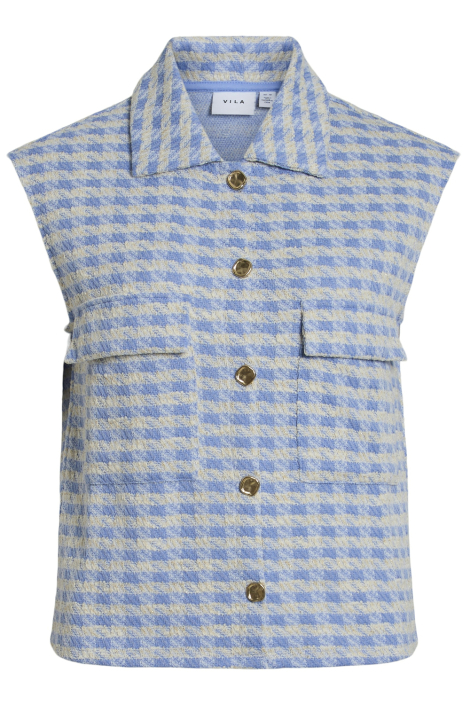 Vila blauwe dames gilet