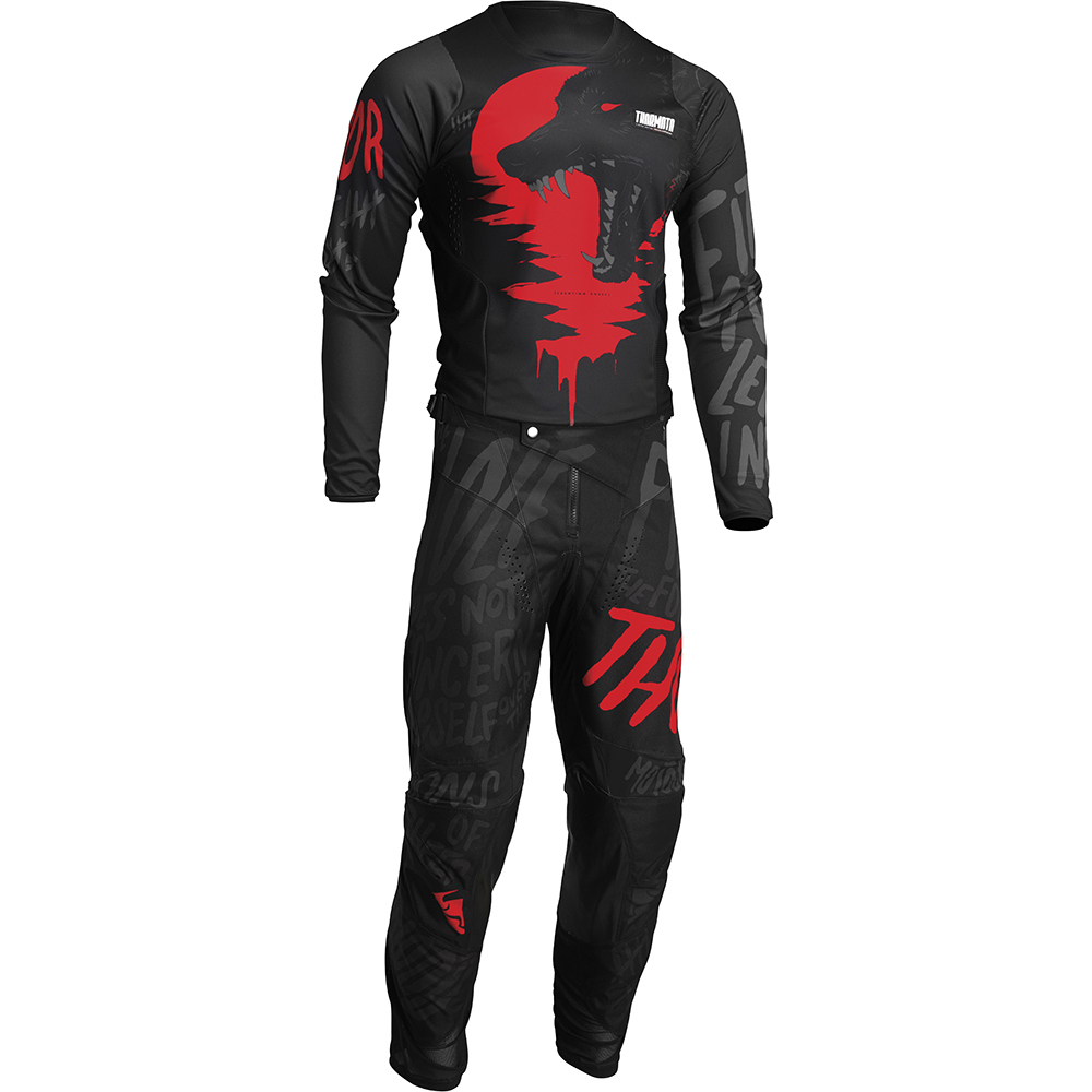 Thor Motocross - Pantalon Pulse Counting Sheep Noir / Rouge