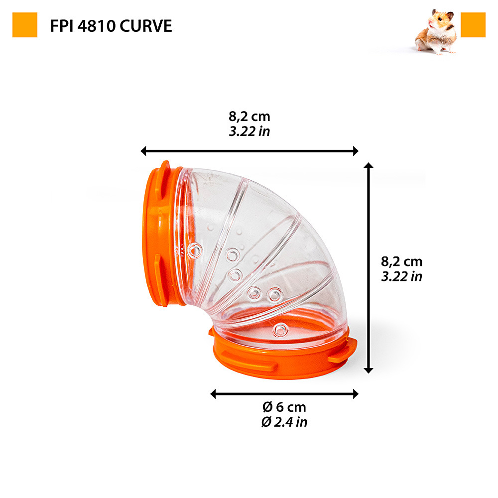 Accessoires rongeurs ferplast tube fpi 4810 curve couleurs mixtes incurvé tunnel