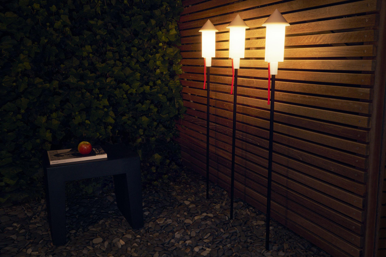 Fatboy Prêt a Racket vuurpijl sokkellamp LED oplaadbaar set van 3