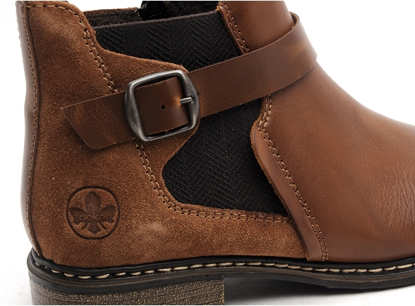 Rieker boots bottine plates femme z49a9 marron