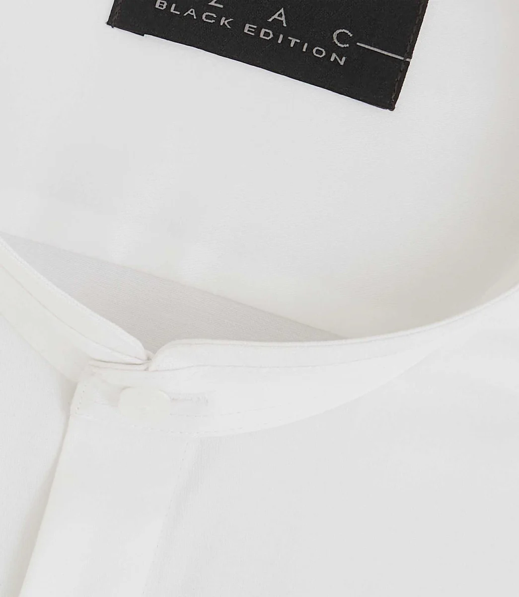 Chemise slim col mao blanche MARCEL