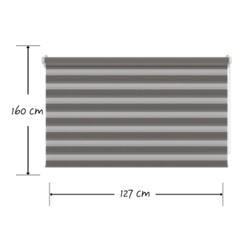 Decosol duo rolgordijn lichtdoorlatend t.b.v. draaikiepraam antraciet (kleurnr. 4309) 127x160 cm (bxh)