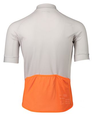 Maillot Manches Courtes Poc Essential Road Logo Gris / Orange
