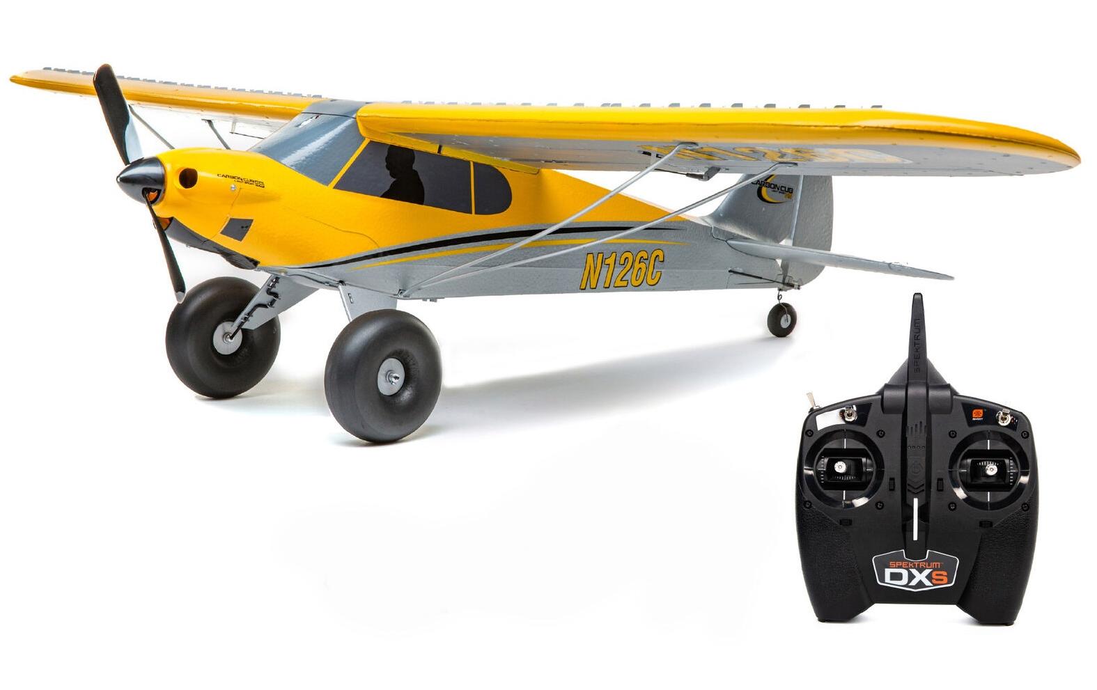 Motorflugzeug Carbon Cub S2 1300 mm SAFE, ARTF<br>Einsteigertaugliches RC Flugzeug mit Busch-Fahrwerk und Spektrum Technik