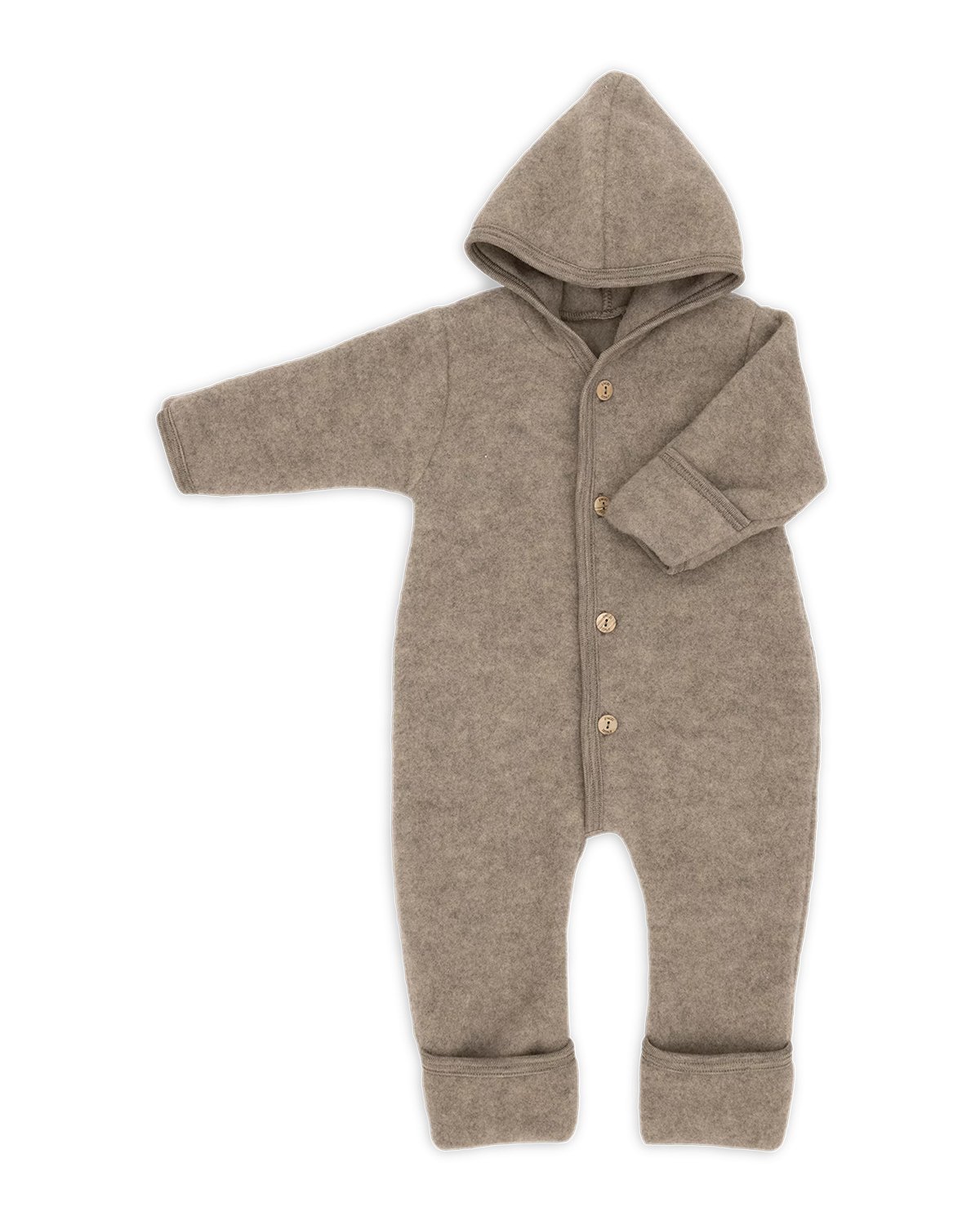 Ulldress i Ullfleece – Tykk, 100% Merino, Ubehandlet Ull | Hooded Overall