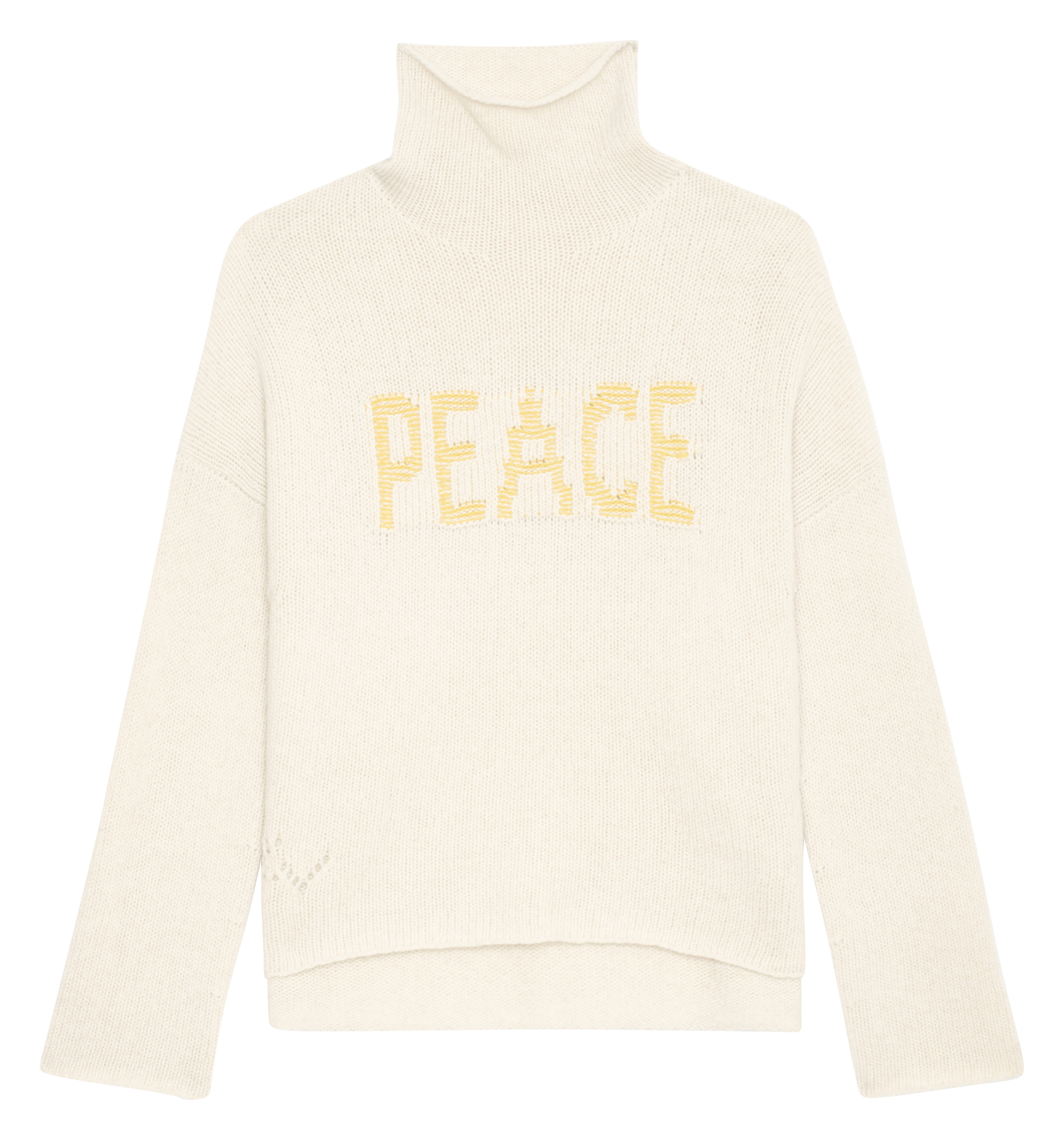 ALMY - Pull col montant ample en laine | Beige