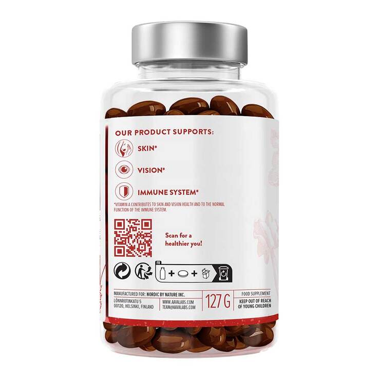 Aavalabs Beta Carotin Vitamin A vegan Weichkapseln, 180 St