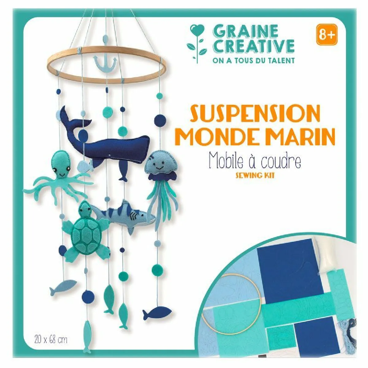 Graines Créatives Mobile bébé Monde marin coffret