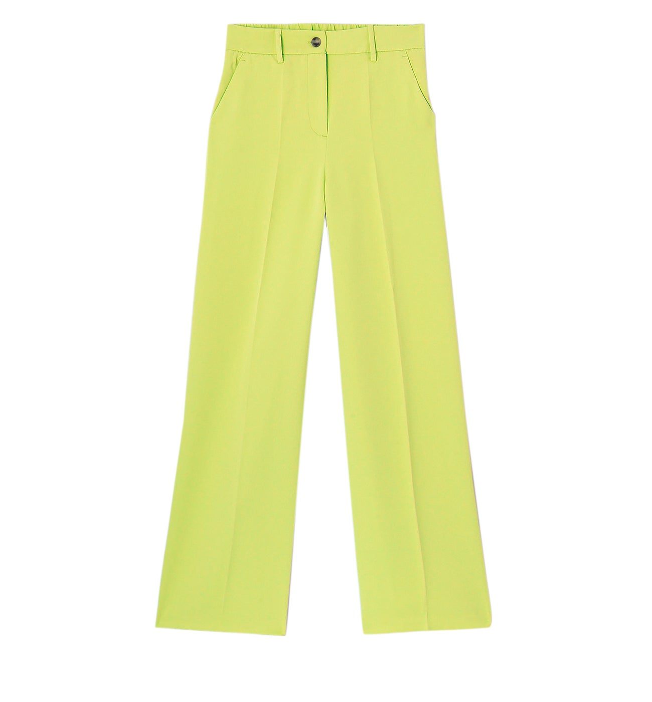 Pantalon large taille haute - Vert anis
