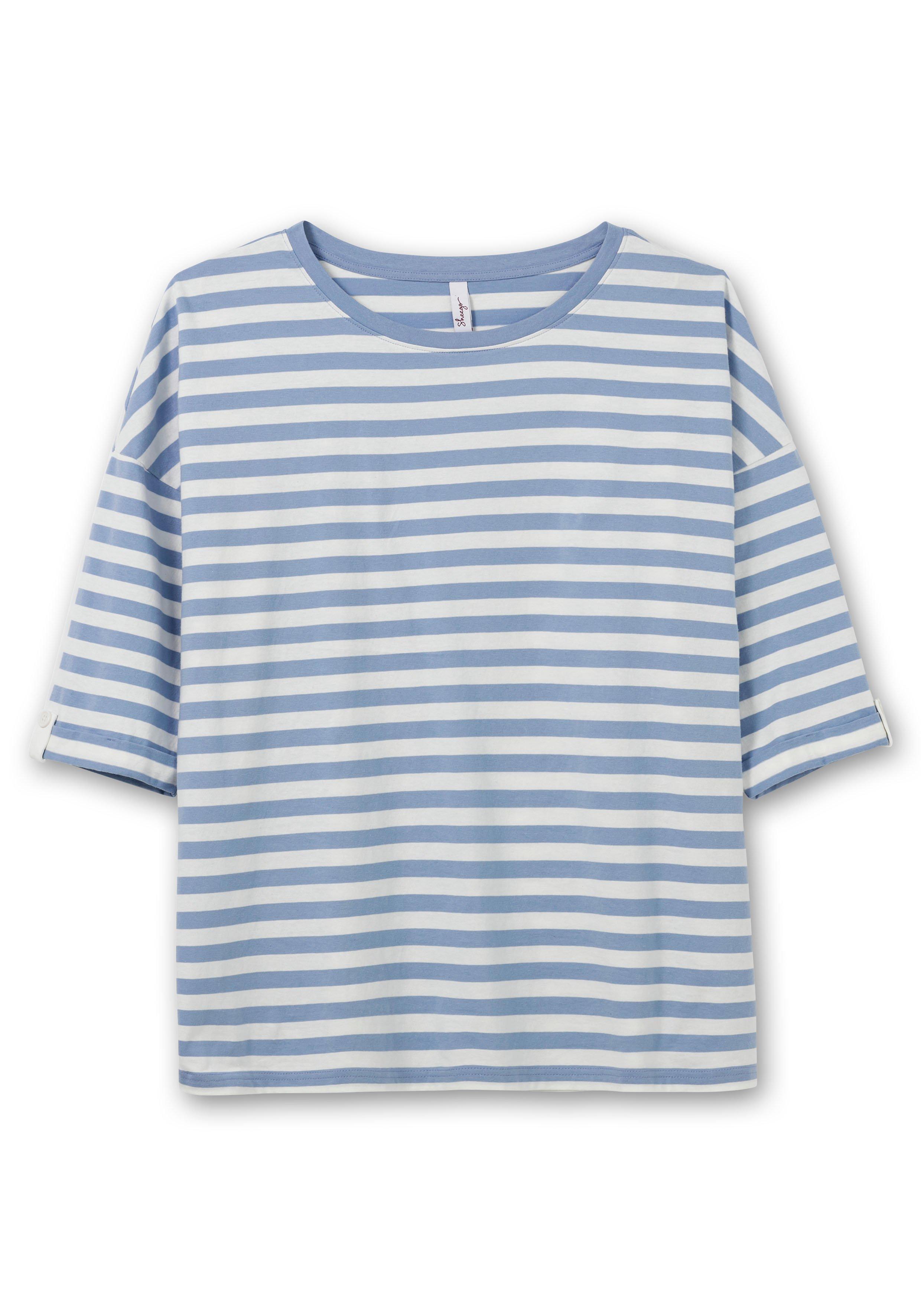 Ringelshirt mit überschnittenen Schultern, 3/4-Arm