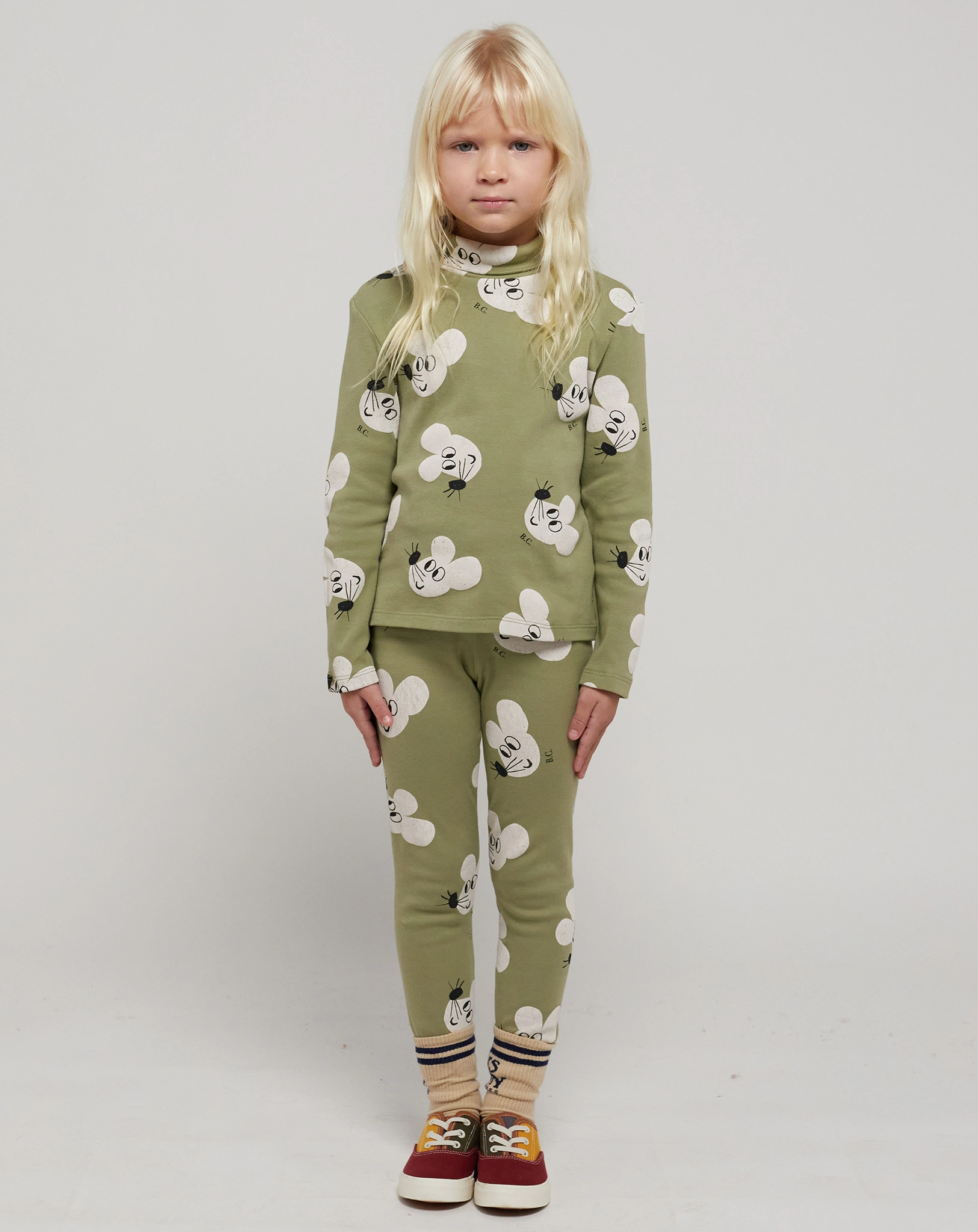 Leggings MOUSE ALL OVER in hellgrün