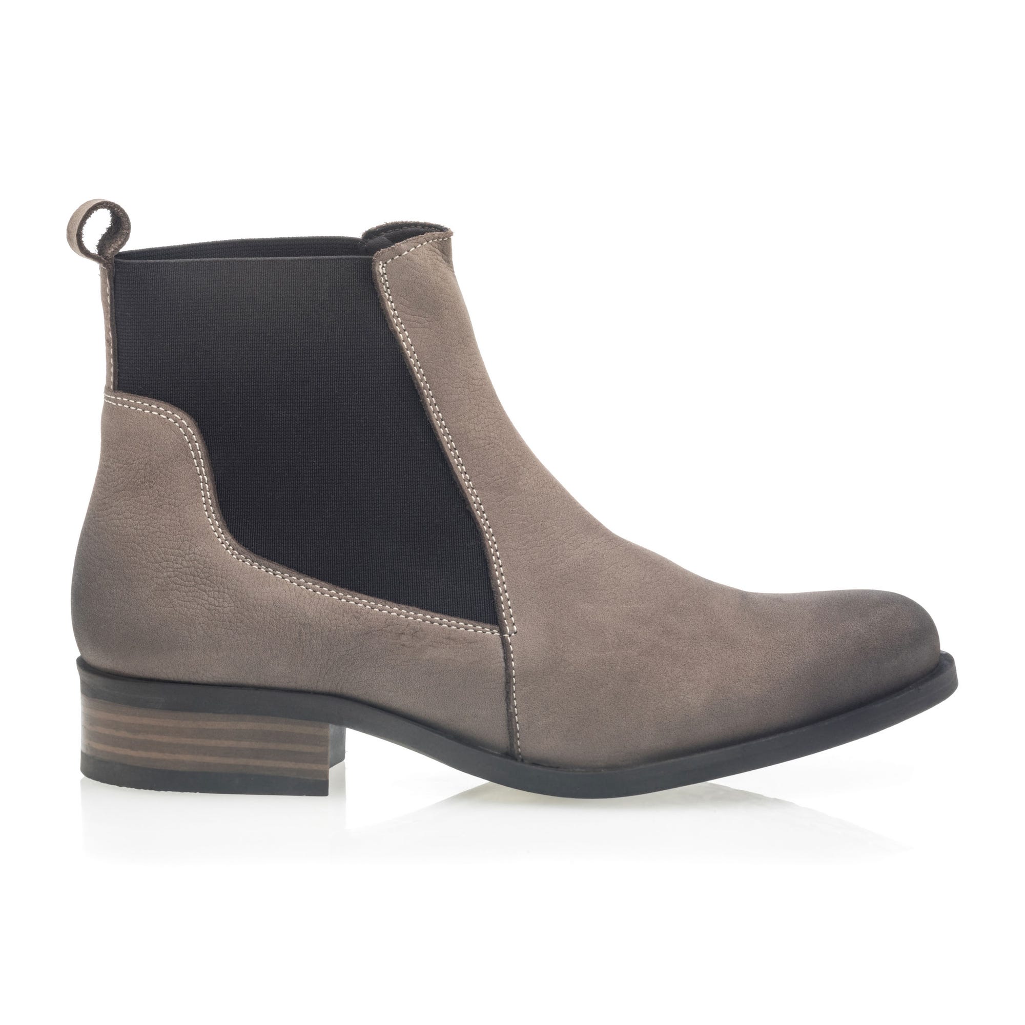 Boots chelsea Femme en cuir taupe