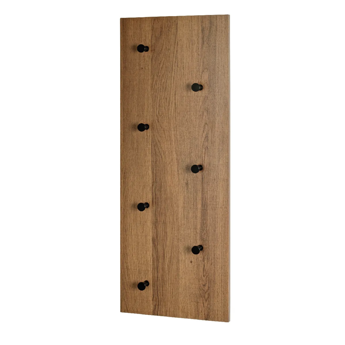 Pegane Garderobe murale - Chêne et métal noir
