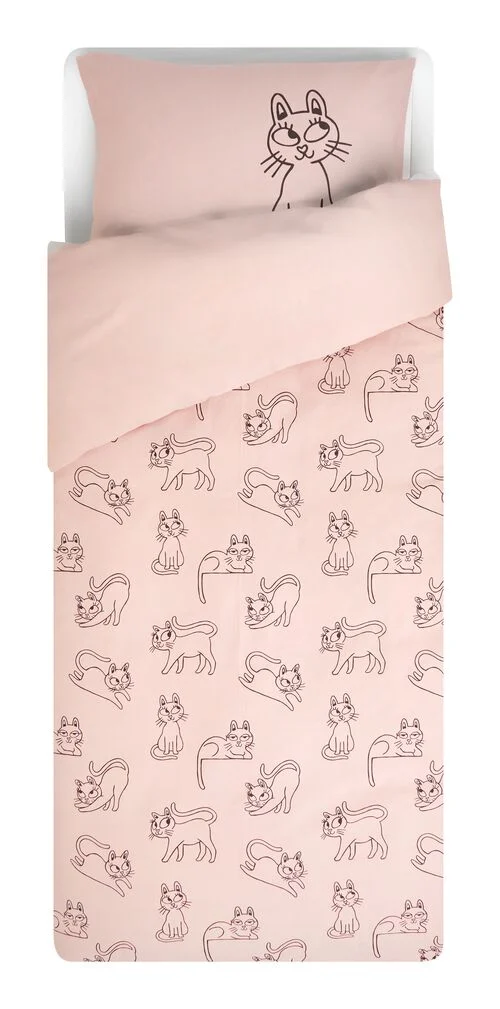 housse de couette enfant 140x200 - coton doux - chat