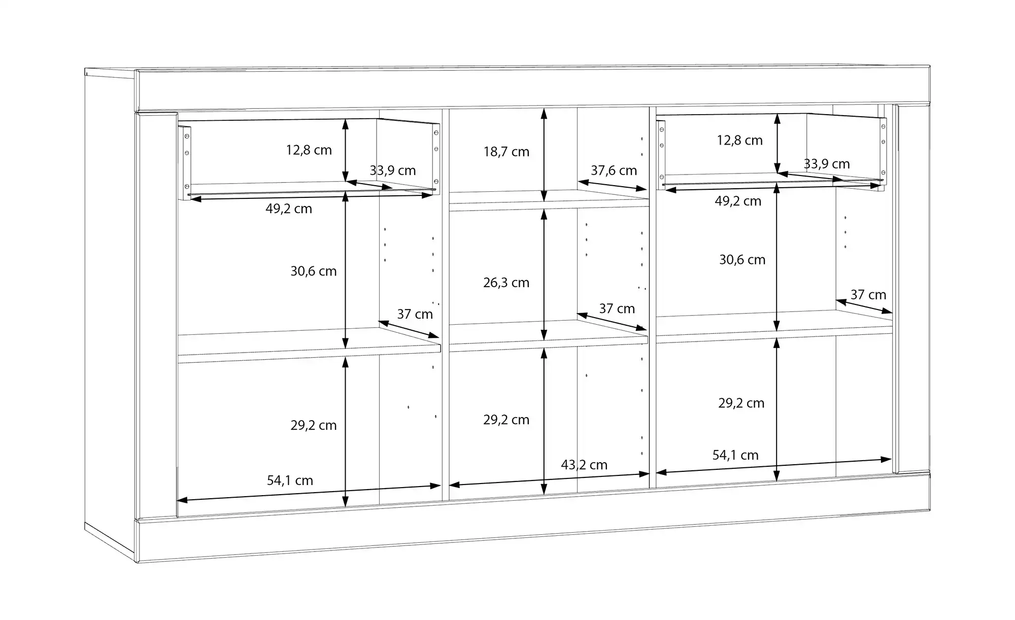 Sideboard Push-to-Open Komili