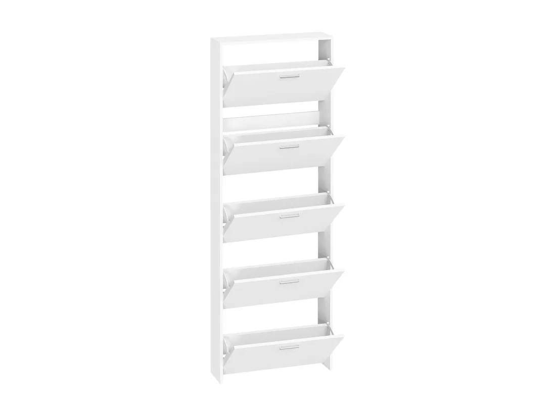 Étagère en bois VCM Kipper Étagère à chaussures Armoire à chaussures Basculement 5 Sulos XL (Blanc)