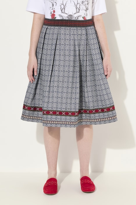Trachtenrock, Jacquard, A-Linie, Zierband