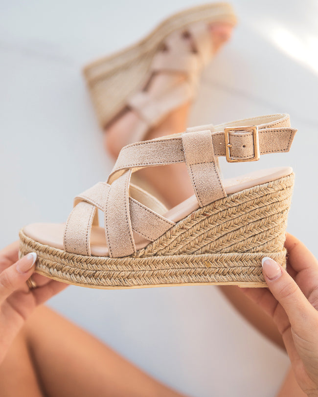 Sandale femme compensée CUIR beige - MJNP105