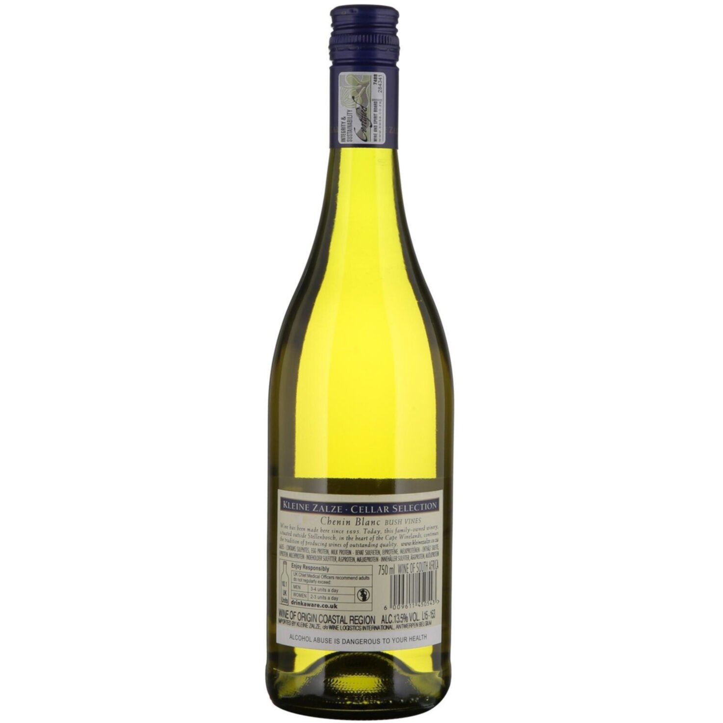 Chenin Blanc Stellenbosch South Africa WO Cellar Selection Kleine Zalze -75cl
