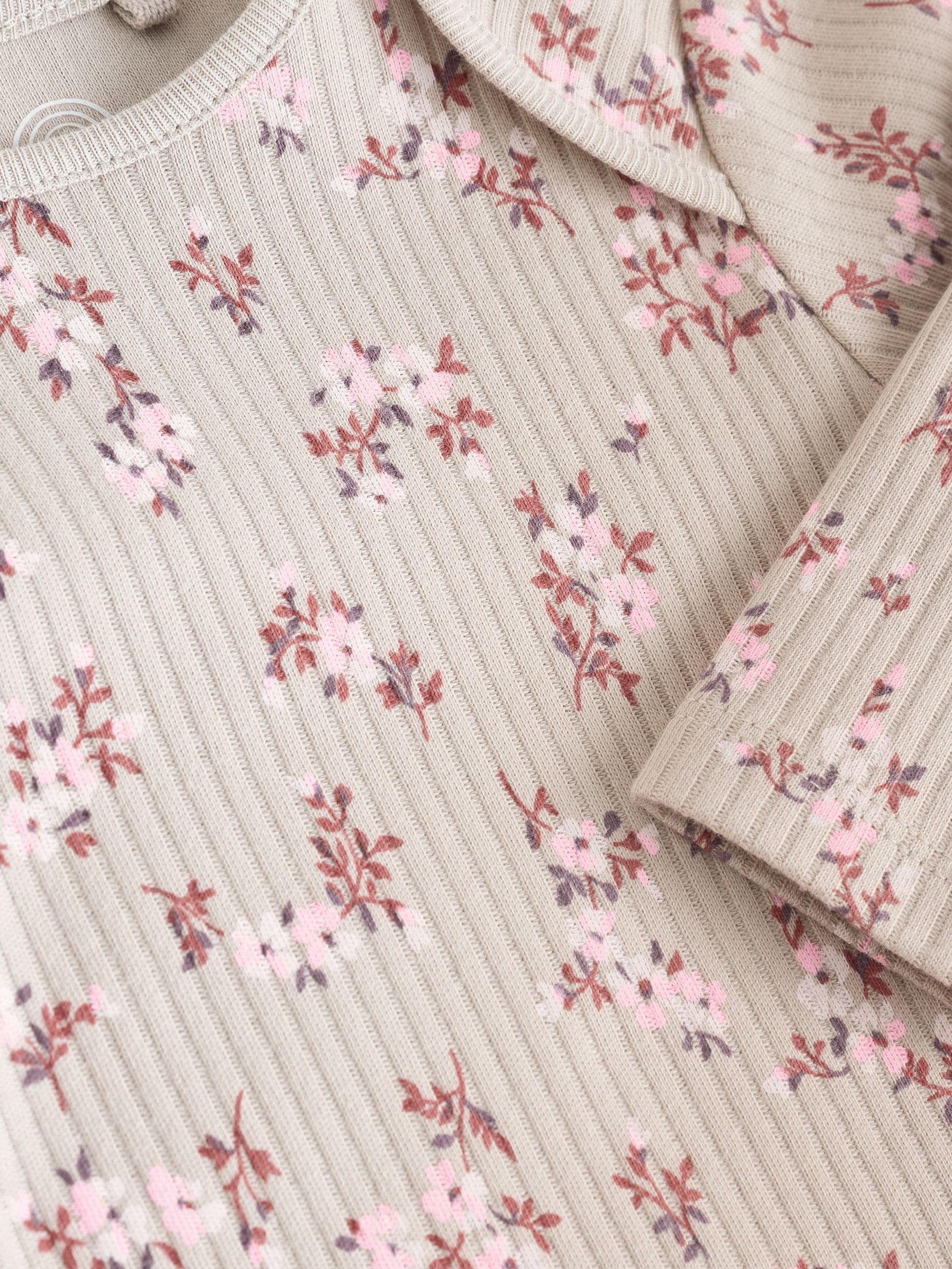 Caramel Brown Ditsy Floral - Set van 5 rompers met lange mouwen