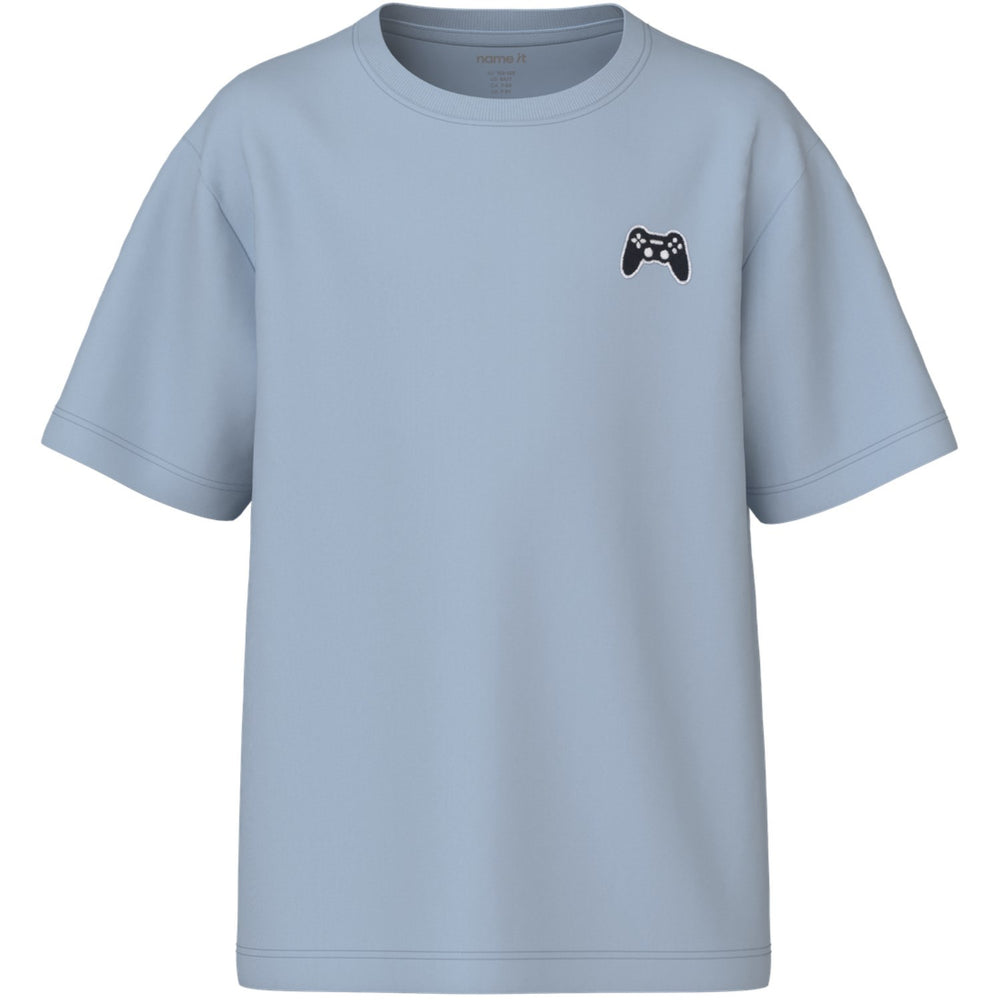 Køb Name It Blue Fog Controller Embroidery Nkmvimpel Ss Nreg Top