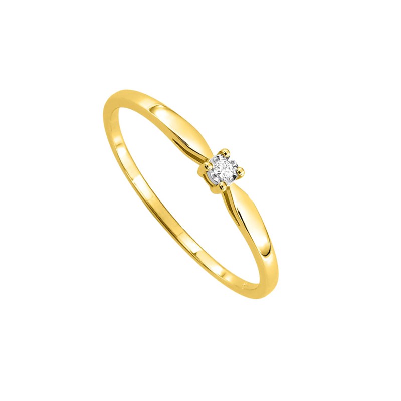 Bague Femme - Or 9 Carats - Diamant 0,013 Carats