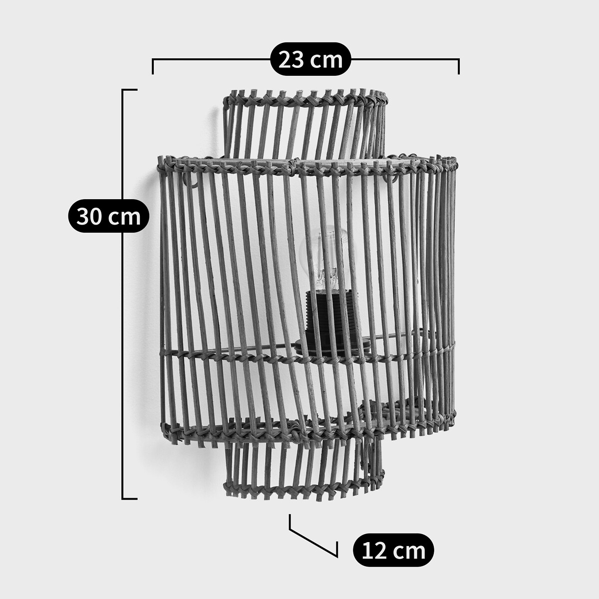 LA REDOUTE INTERIEURS<br>Candeeiro de parede em rattan, Haya