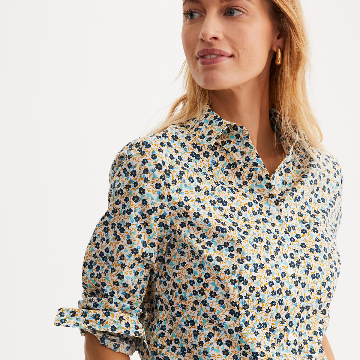 ANNE WEYBURN<br>Camisa com estampa floral e mangas compridas