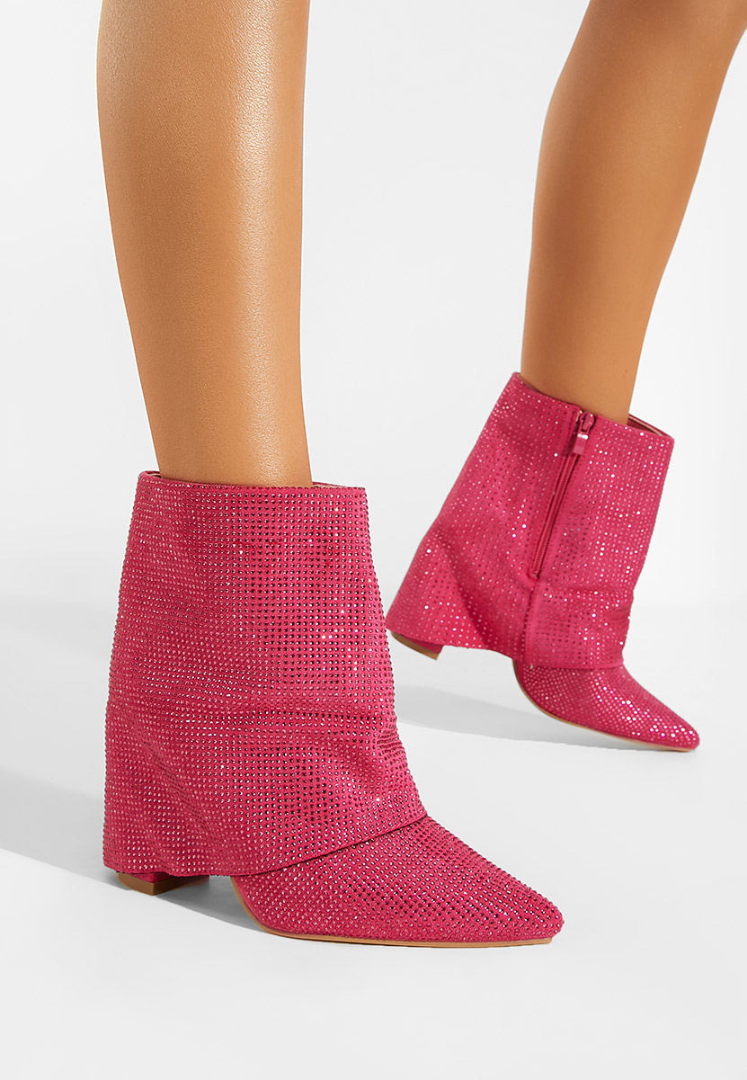 Bottines à talon roses Domina