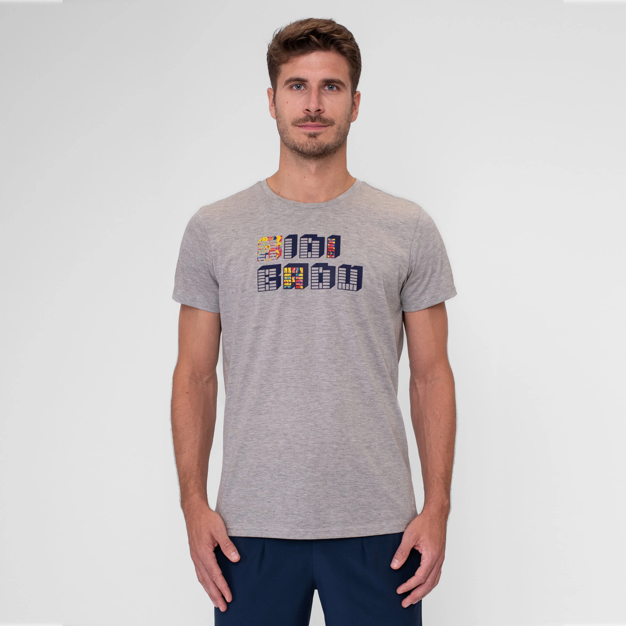 BIDI BADU Wild Arts Chill T-shirt Hommes - Gris , Multicouleur