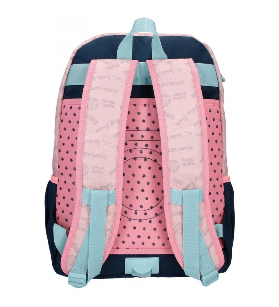 Mochila Enso Bonjour com compartimento duplo adaptável, rosa