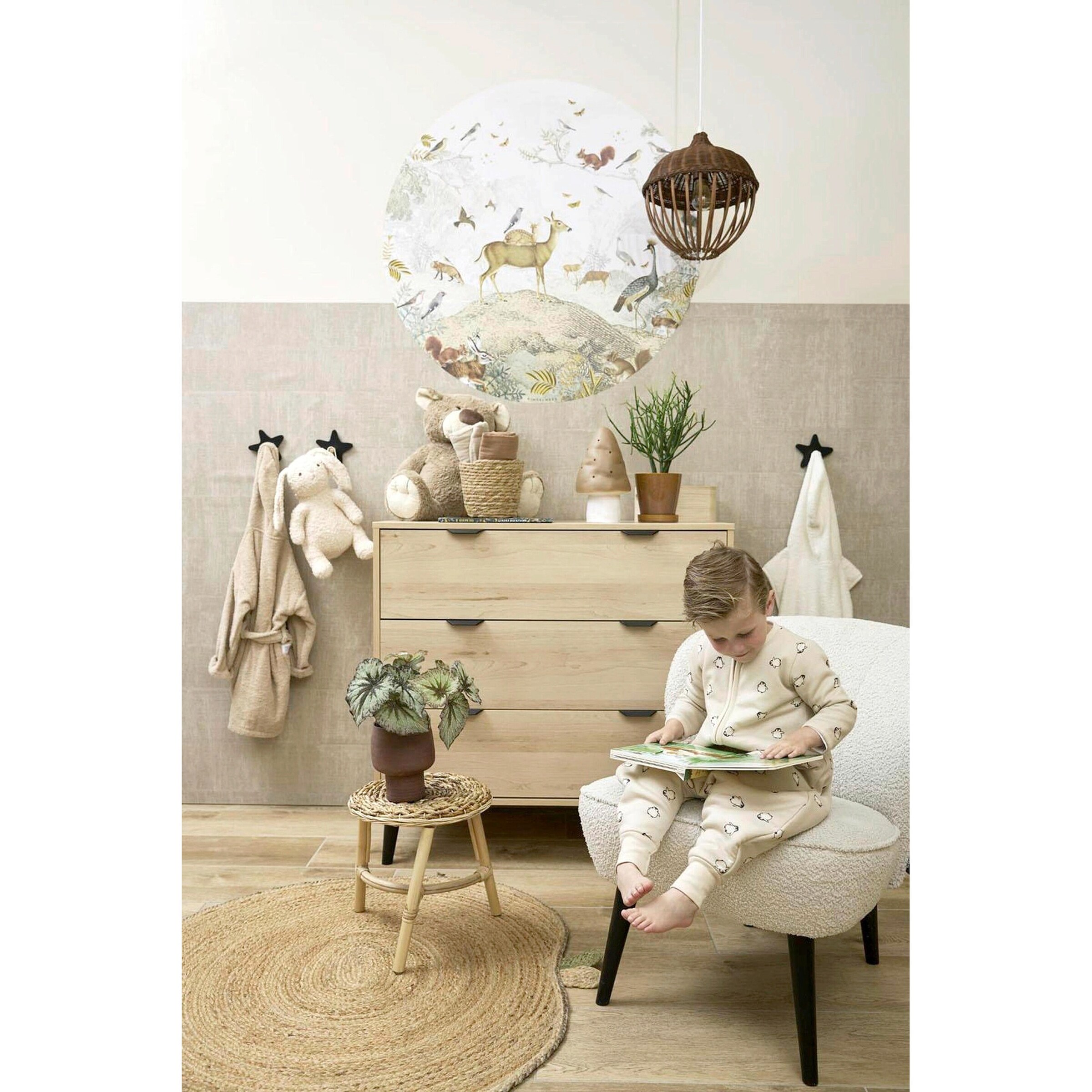 Meyco Baby Ganzjahres-Sleepoverall mit Ärmeln 2.5 TOG Pinguin /Soft Sand