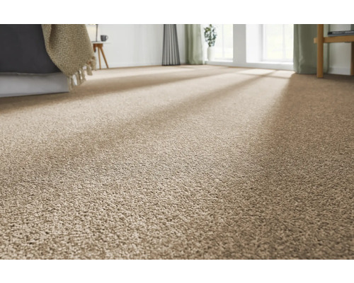 Velours tapijt Ines cappuccino 400 cm breed (per meter verkocht)