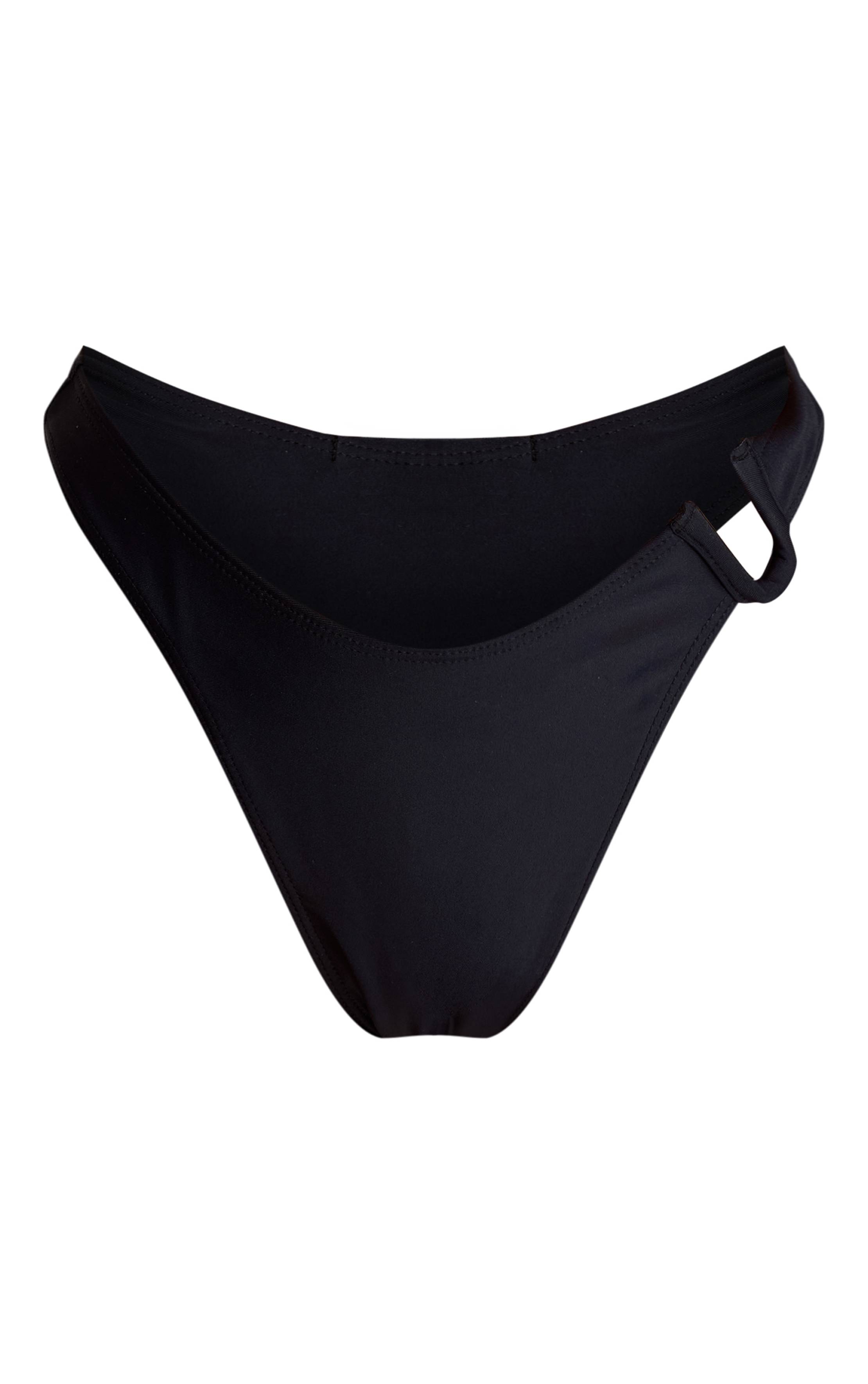 Noir Bas De Bikini Tanga Avec Barre En U