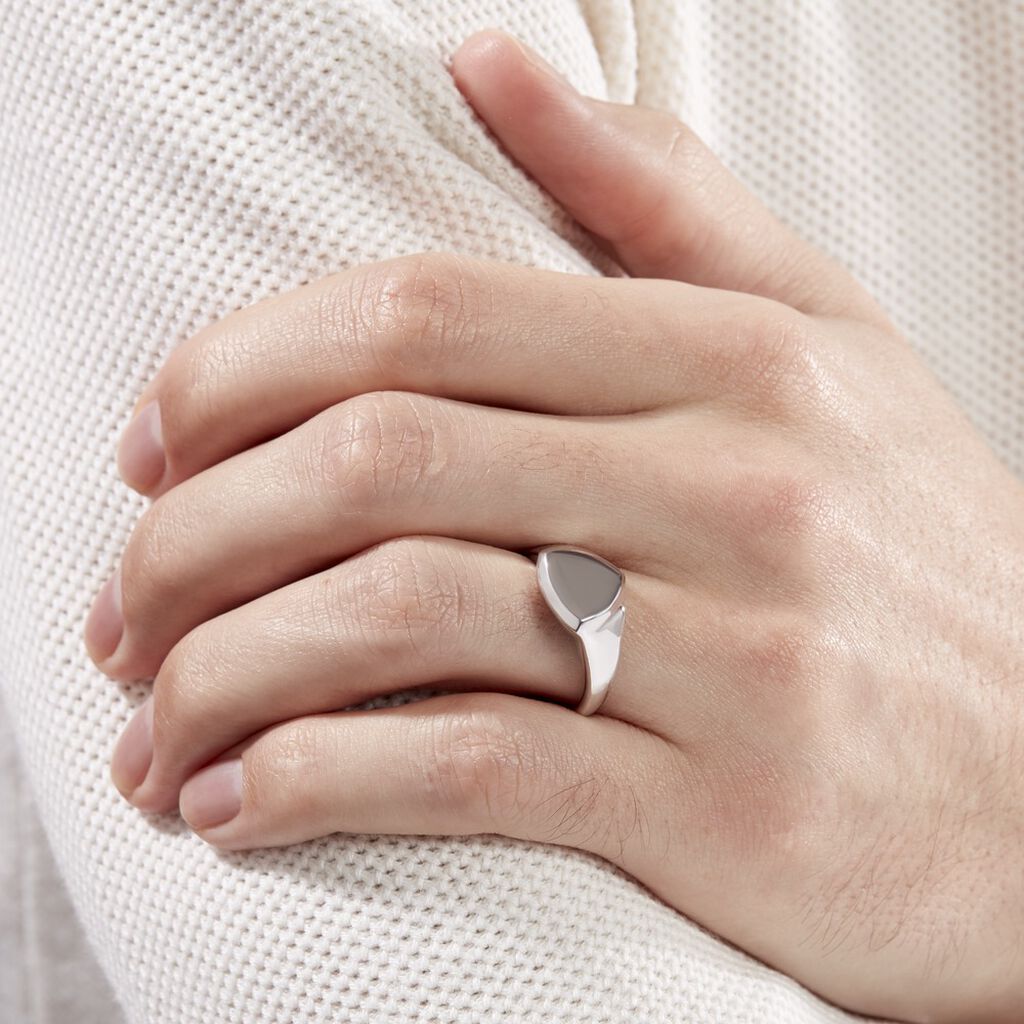 Chevalière Argent Blanc Sami