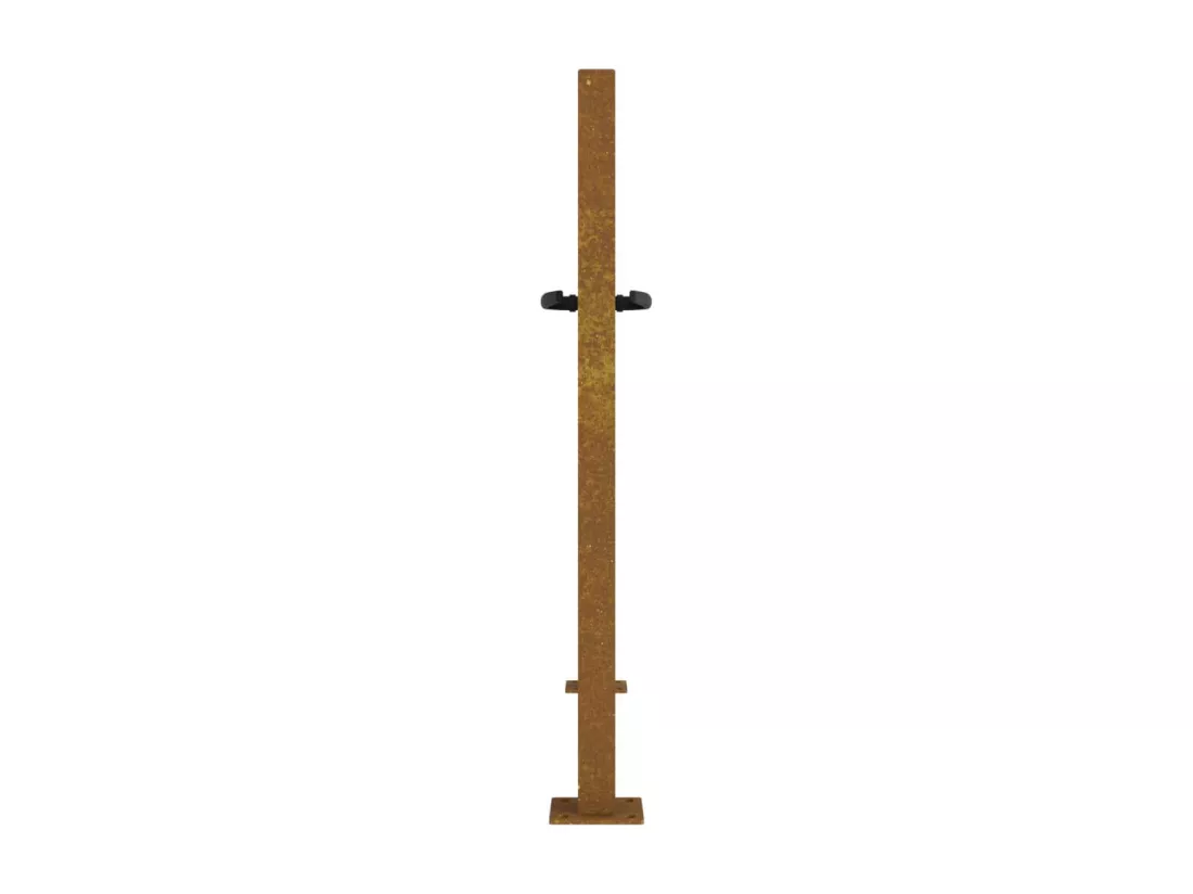 Portail de jardin 105x105 cm acier corten conception d'herbe
