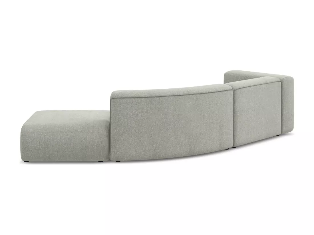 Canapé modulable 4 places droit en tissu chenille - beige - EKAHI