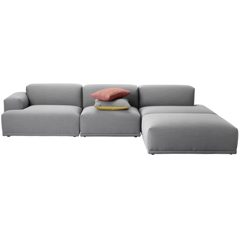 Muuto Connect bank driezitter met poef rechts Steelcut Trio 133