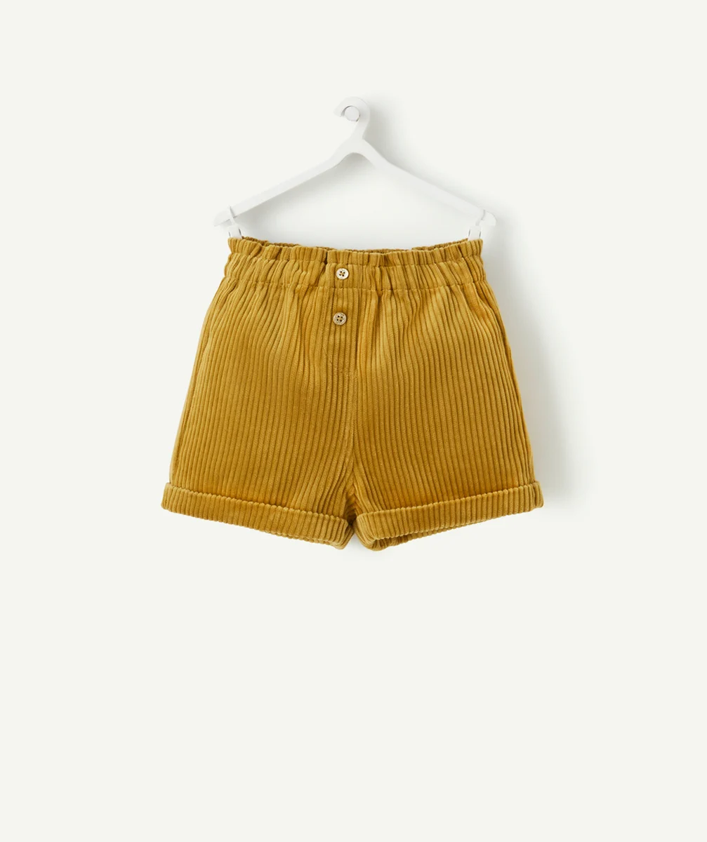 SHORT BÉBÉ FILLE EN VELOURS CÔTELÉ MOUTARDE