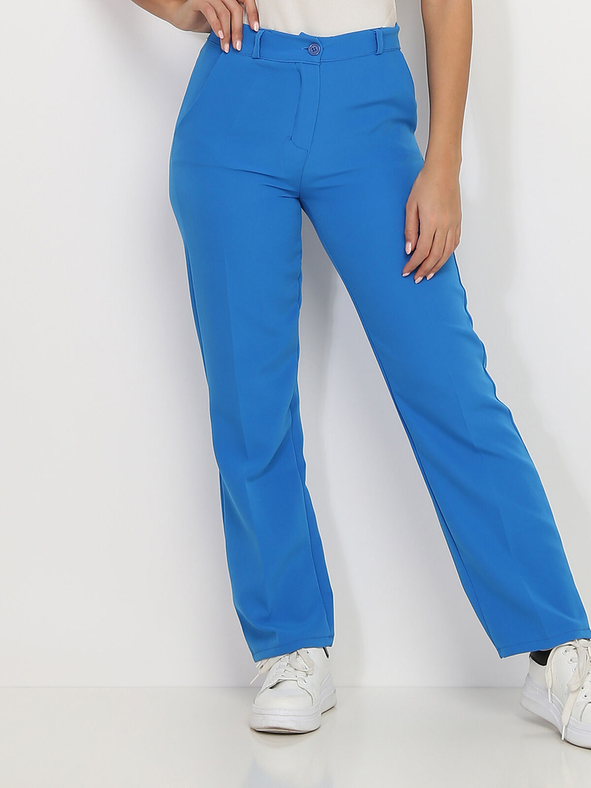 Pantalon classique droit- Bleu