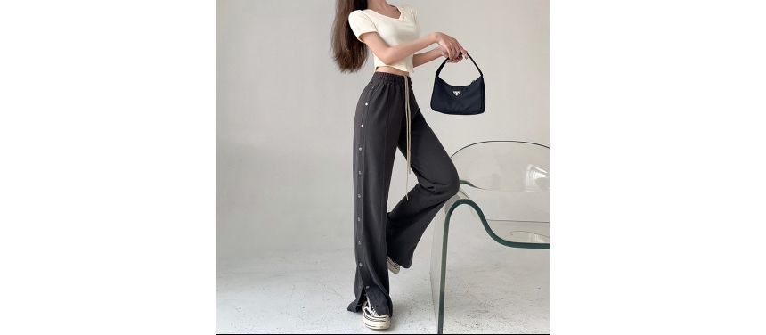 Girls Supply - Broek met hoge taille, trekkoord en rechte pijpen